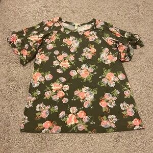 Matilda Jane Flouncy Poet Sleeve Lets Go Together Floral Tee Womens Size Small‎